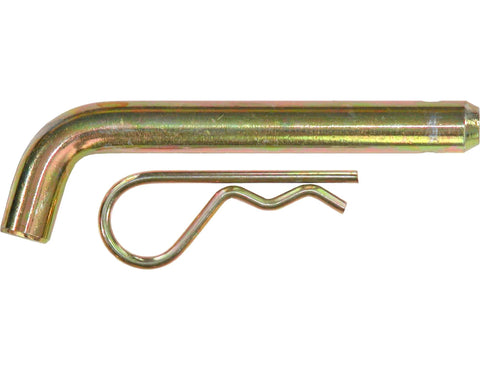 Five Eighth Inch Hitch Pin Assembly Zinc Yellow For Two And A Half Inch Receiver Fits Tow Truck Trailer Equipment With Heavy Duty Zinc Plating