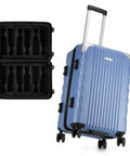 Blue wine travel suitcase with foam inserts and TSA lock