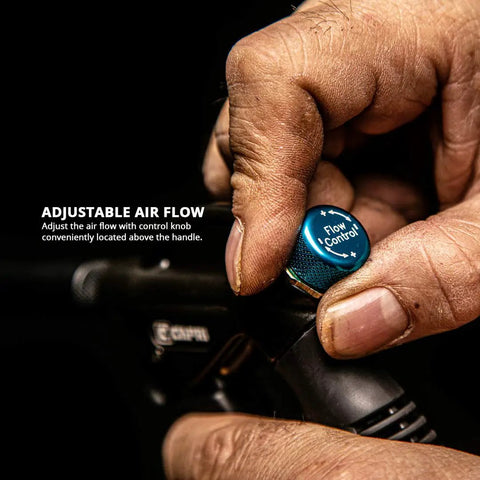 Close-up of adjustable control knob on Windstorm EX High Performance Air Blow Gun With Adjustable Air Flow And Extended Nozzle For Heavy Duty Cleaning