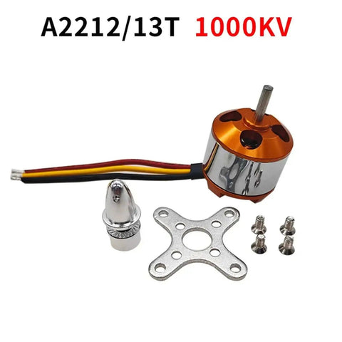 Planetary Gear Motor Kit For RC Aircraft And Drones With Brushless Motor And 30A ESC SG90 Micro Servo And 6 To 8 Inch Propeller Set Multiple KV Options From 930KV To 2200KV High Torque Compact Design For Aeromodelling, featuring an A2212 1000KV motor and mounting accessories
