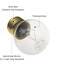 40 Watt High Temp Appliance Oven Light Bulb 120V Clear Glass 415 Lumens E26 E27 Brass Base G45 4 Pack for Microwaves and Refrigerators