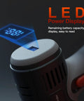 LED power display on the Beast Of A Brushless Cordless Angle Grinder Kit With 19500 RPM Dual 16.8V 2000mAh Batteries
