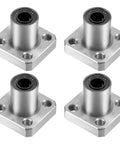 LMK6UU 6mm Linear Ball Bearings Square Flange Bushing With Double Sealed Rubber Seals For 6mm Linear Shafts Pro Grade For CNC Machines And 3D Printers Pack Of 4
