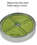 Pro Grade Aluminum Alloy Universal Horizontal Level Tool With Bubble Level Circle 2.4 Inches 60mm Magnetic Silver Green Built For Construction And DIY Projects, green circular level