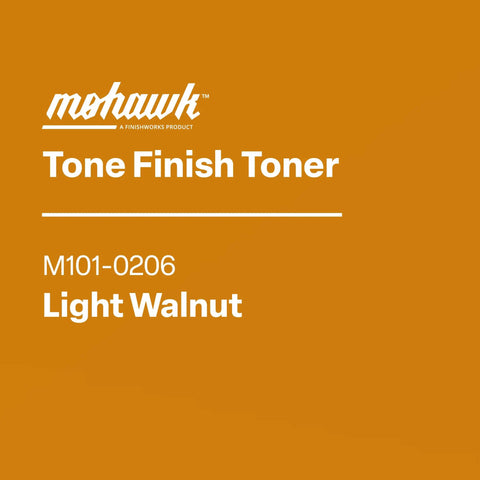 Light Walnut Wood Finish Toner Spray for Fast Furniture Touch Ups and Cabinet Repairs with clear label and color details.