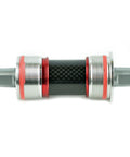 Racer Worlds Lightest JIS Square Taper Bottom Bracket English 68x116mm for Shimano with ABEC 5 Bearings, carbon shaft side view.