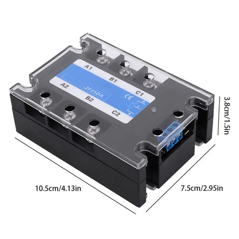 Solid State Relay SSR DC to AC Control With DC Control, AC Output, Bolted Installation for Power Control Gear and Industrial Electrical Applications, Built Tough, Reliable, Easy Mount for Heavy Duty Setups, 10.5 x 7.5 x 3.8 cm
