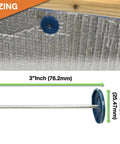 250 Count Round Plastic Cap Roofing Nails Galvanized Steel Fasteners For Tar Paper House Wrap Foam Board Insulation Film Construction Sites Rigged Solid And Dang Tough Handles Any Roofing Job With No Sweat Installation Ease with sizing details shown.