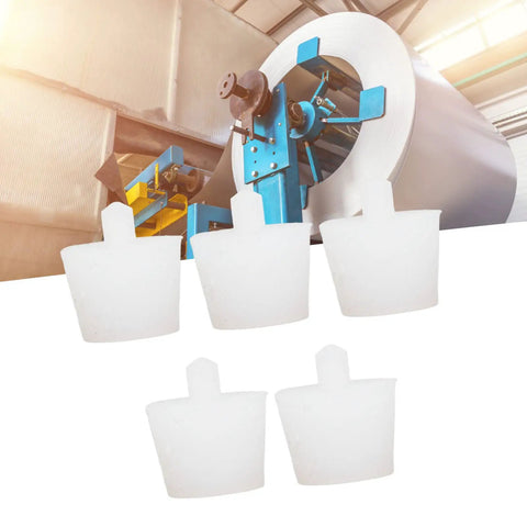 Top Tier Durable Silicone Tapered Plug Kit For High Temp Sealing Up To 250C Perfect Multi Use Rubber Stoppers That Won't Crack Or Harden During Heavy Duty Work And Everyday DIY Projects, white silicone tapered plugs on industrial machinery