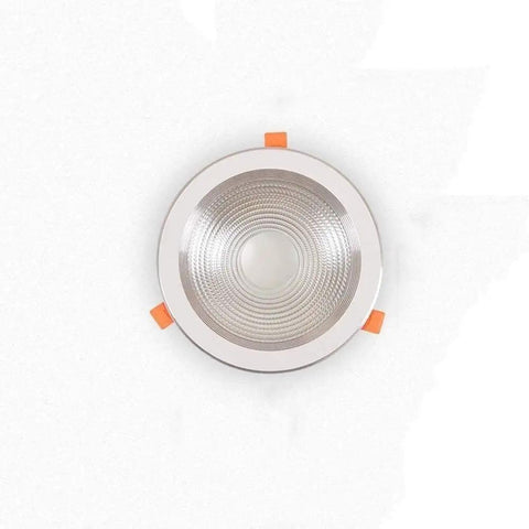 WKNHHL Recessed Lighting Housing Trim Kits Recessed Lamp Commercial Business Show Saving Embedded Ceiling Panel Lamp Household Decoration Led Downlight,White Light-5W,White Light, round LED downlight with orange clips.