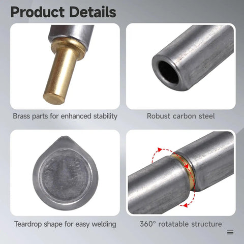 20 Pcs Weldable Barrel Hinges Beefy Heavy Duty Carbon Steel For Trailer Ramps Swing Doors And Metal Gates Detachable Rotating Pin