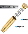 Battery installation for Red Laser Bore Sight For.357 Magnum And.38 Special, Bore Sighter With Batteries, Red Dot Boresighter