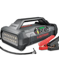 Beast 1500A Jump Starter With Air Compressor Portable 12V Car Battery Booster displaying digital screen and clamps