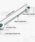 Dual Head Door Hinge Adjustment Tool With 14mm And 19mm Openings For Flag Hinges, Heavy Duty Steel Wrench, measurement details