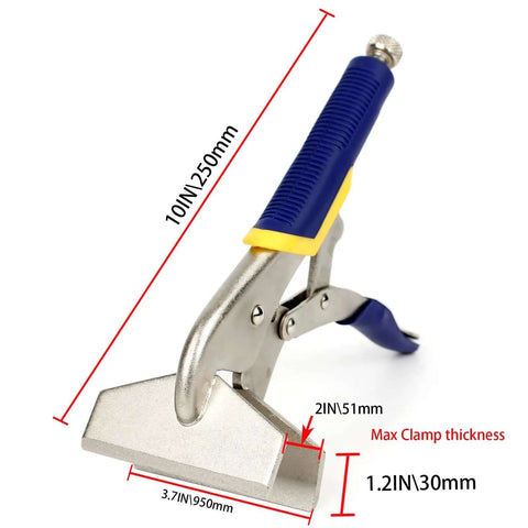 10 Inch Hand Seamer For Sheet Metal Bending With Locking Mechanism And Flat Jaw, Heavy Duty Duckbill Pliers tool with measurements