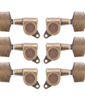 Six Guitar Locking Tuners With Screws Copper Alloy Machine Heads Brass Colored Tuning Pegs