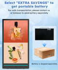 Take Your Business On The Road With This 55 Inch Outdoor Mobile Digital Signage Display IP65 Waterproof Advertising Kiosk showing battery info.