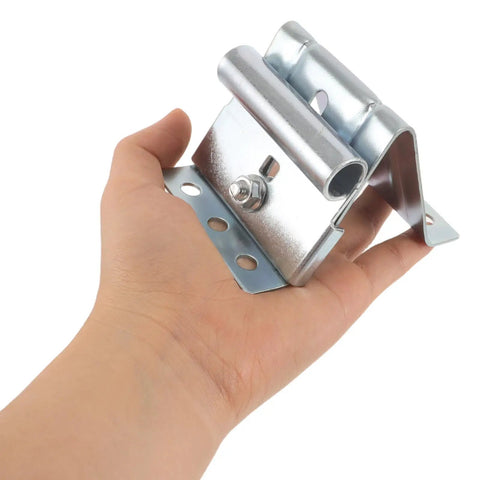 2 Piece Adjustable Garage Door Top Bracket Kit Made Of Galvanized Steel With Anti Oxidation Finish shown on hand