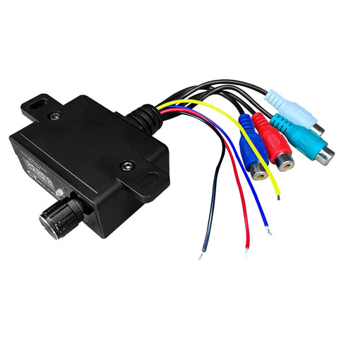 Universal Bass Knob With Digital Voltmeter Blue LED Display Remote Gain Control Pushable On Off Power Switch showing wires
