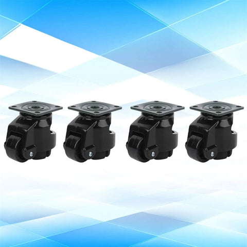 Four Pack Retractable Leveling Casters With Nylon Wheels Black For Industrial Machines And Heavy Equipment Move Smoothly And Precisely With Beefy 70mm Height And 40mm Wheels 100Kg Capacity For Stabilizing Large Tools GD 40F