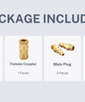 Dope Brass Air Hose Fittings Quick Connect Kit Industrial Type D 1/4 Inch NPT Air Compressor Fittings 7 Piece Set Package