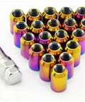 Heavy Duty Hub Lock Bolt Screw Nut M12x1.25 Wheel Lug Nuts Kit Alloy Iridium 20 Pcs For Rock Hard Driving And Smooth Rides, with silver socket