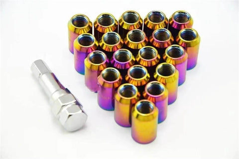 Heavy Duty Hub Lock Bolt Screw Nut M12x1.25 Wheel Lug Nuts Kit Alloy Iridium 20 Pcs For Rock Hard Driving And Smooth Rides, with silver socket