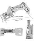 Frameless Cabinet Door Hinges Kit With Soft Close Hydraulic 170 Degree Adjustable Mounting 4 Pairs Heavy Duty Solid Steel