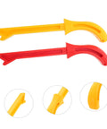 Versatile Pro Grade Two Pack Woodworking Push Blocks And Safety Push Sticks Set with high visibility red and yellow handles, detail view
