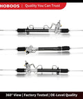 Hydraulic Power Steering Rack And Pinion Assembly Compatible With Toyota Camry 1992-2001 Avalon 1995-2004 Solara 1999-2003 And Lexus ES300 1997-2001 2.2L 2.4L 3.0L New Unit Ref 26-1690, side view