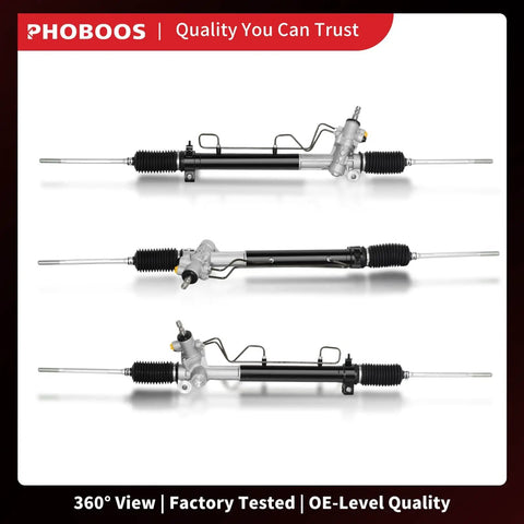 Hydraulic Power Steering Rack And Pinion Assembly Compatible With Toyota Camry 1992-2001 Avalon 1995-2004 Solara 1999-2003 And Lexus ES300 1997-2001 2.2L 2.4L 3.0L New Unit Ref 26-1690, side view