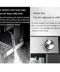 Kickass Semi Automatic Espresso Machine With 20 Bar Pump And Italian Style Frothing Wand For Hella Creamy Cappuccinos Featuring 1.6L Removable Water Tank steam pipe detail for milk froth adjustment.
