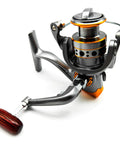 Freshwater and saltwater spinning reel with CNC alloy line cup, 2000 size, 5.2 to 1 gear, 22 lb max drag, smooth casting, chrome spool, gray.