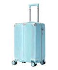 20 Inch Carry On Luggage With Spinner Wheels USB Port Expandable Hard Shell Suitcase Lightweight Travel Gear Airline Approved Mint Blue