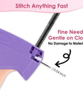 Close-up of a Quick Fix Gun For Clothes And Tagging Tool showing fine 5mm needle for retail repairs on various fabrics.