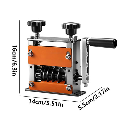 Heavy Duty Aluminum Wire Stripper Machine With Six Adjustable Holes For Stripping Copper And Aluminum Cables Efficiently. Dimensions shown.
