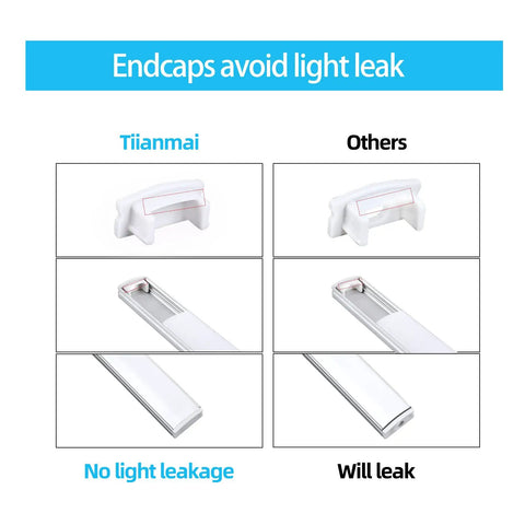 U Shape LED Aluminum Channel System With Milky White Diffuser Cover 20 Pack 3.3ft Lengths For 2835 5050 5630 LED Strips With Mounting Clips End Caps And Easy Cut Install