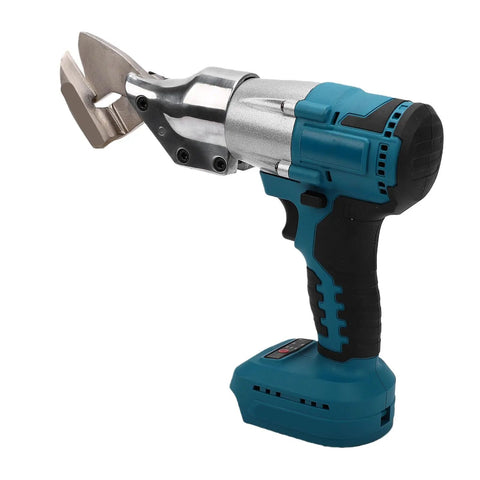 Alomejor Cordless Electric Sheet Metal Cutter With 400Nm Torque Brushless Motor And 360 Degree Rotation Heavy Duty Metal Shear in blue.
