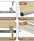 Installation steps for Heavy Duty Keyboard Tray Slides 14 Inch Silver Cold Rolled Steel With Ball Bearing Action Quiet High Load