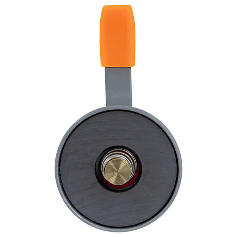 500 Amp Magnetic Welding Ground Clamp with Quick Release Magnet, top view showing handle and base details.