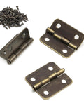 Mini 18x15mm Hinges Set For Wooden Jewelry Boxes And Cabinets With 50 Hinges And 200 Screws For DIY Crafts Retro Vintage Look