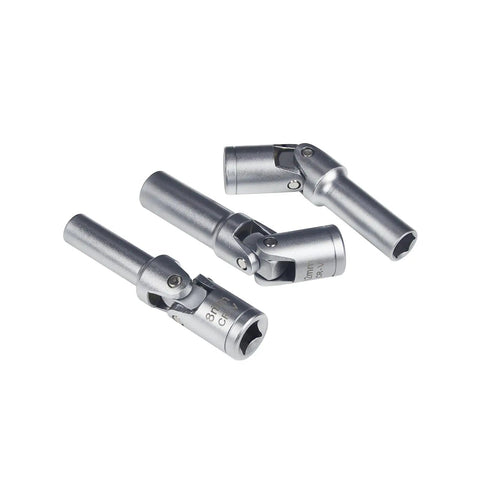 4 Piece Glow Plug Socket Set With Three Eighths Inch Drive T Bar For Quick No Hassle Removal Of Broken Glow Plugs Includes 8mm 10mm 12mm