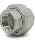 Heavy Duty SS304 Stainless Steel BSP Female Thread Union Coupling Pipe Fitting 5 Pack 3/4 Inch close-up view of the coupling