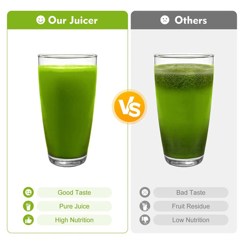 Comparison of juice quality from Heavy Duty Commercial Juice Extractor 370W Electric Centrifugal Juicer Machine and others.