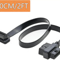 Right Angle OBD II OBD2 16 Pin Splitter Extension Cable 1 Male To 2 Female, Ultra Flat Low Profile, 60cm length