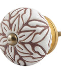 Top Tier 100 Piece Brown Floral Ceramic Drawer Knobs For Kitchen Cabinet Pulls Dresser Handles Rust Free Hardware Easy Peasy Install with gold accents