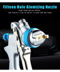 Heavy Duty Pneumatic Paint Sprayer Kit With 1.3mm Nozzle And Advanced Fifteen Hole Atomizing Tip close-up of nozzle showing precision design.