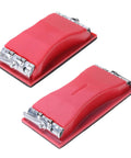Rectangle Sandpaper Holder With Secure Metal Clips Locks Grit Paper Tight So You Can Smash Through Drywall Prep And Wood Smoothing Jobs Fast Without Wearing Your Knuckles Out, featuring red ergonomic design.