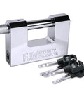 High Security D Style Padlock For Home Trailer Bike Door And Outdoor Shed Lock Heavy Duty Anti Theft Lock Set Keyed Alike With Master Lock Compatible 3 1 8 Inch 80mm Shackle Built Tough For Real World Security, chrome finish with keys