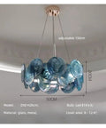 Luxury Colorful Glass Led Pendant Lights French Modern Hanging Lamp Led Suspend Light for Dining Room Living Room,Art with blue glass design